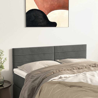 Kopfteile Dunkelgrau 144x5x78/88 cm Samt