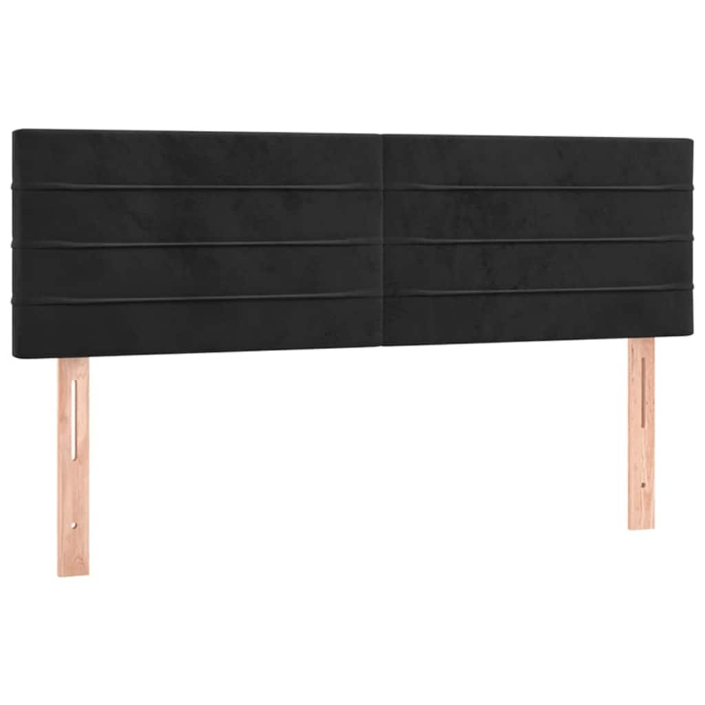 Kopfteile Schwarz 144x5x78/88 cm Samt