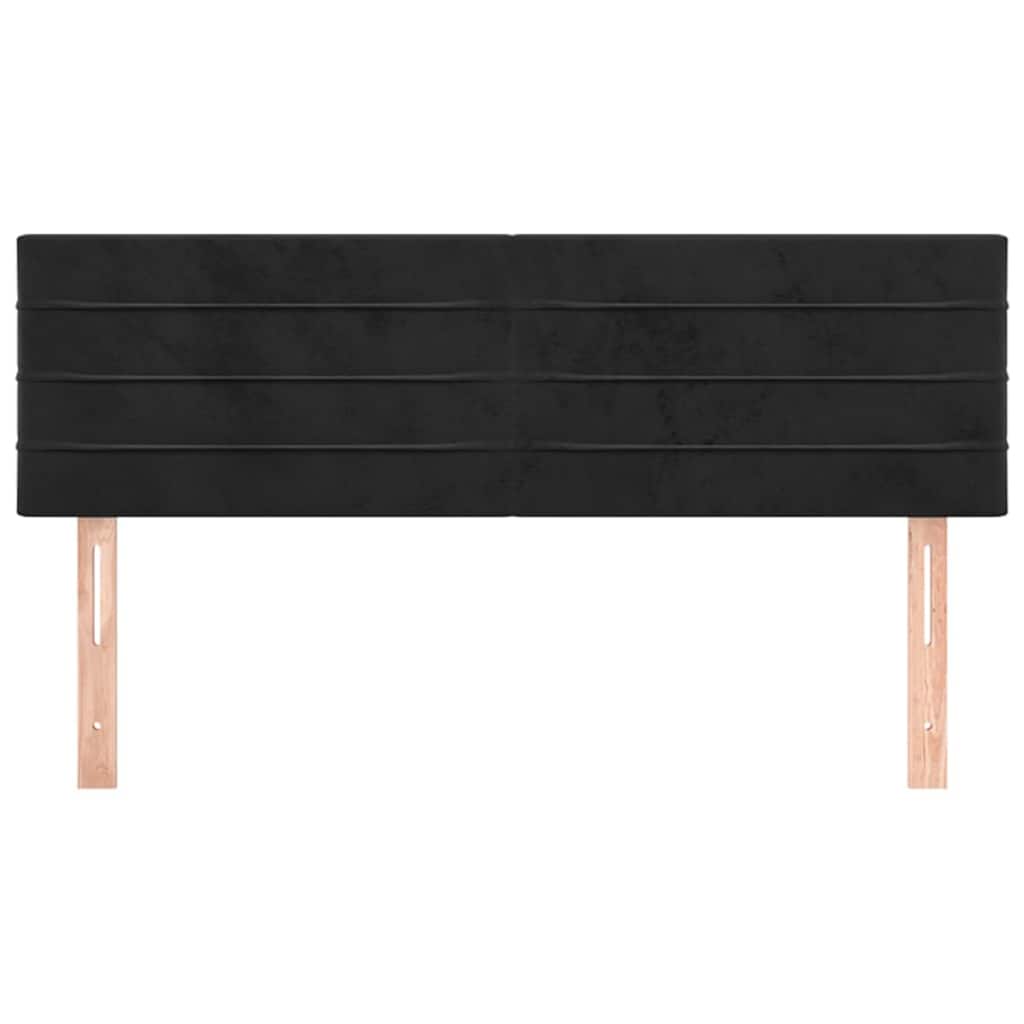 Kopfteile Schwarz 144x5x78/88 cm Samt