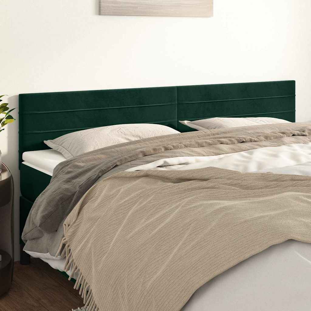 Kopfteile Dunkelgrün 160x5x78/88 cm Samt
