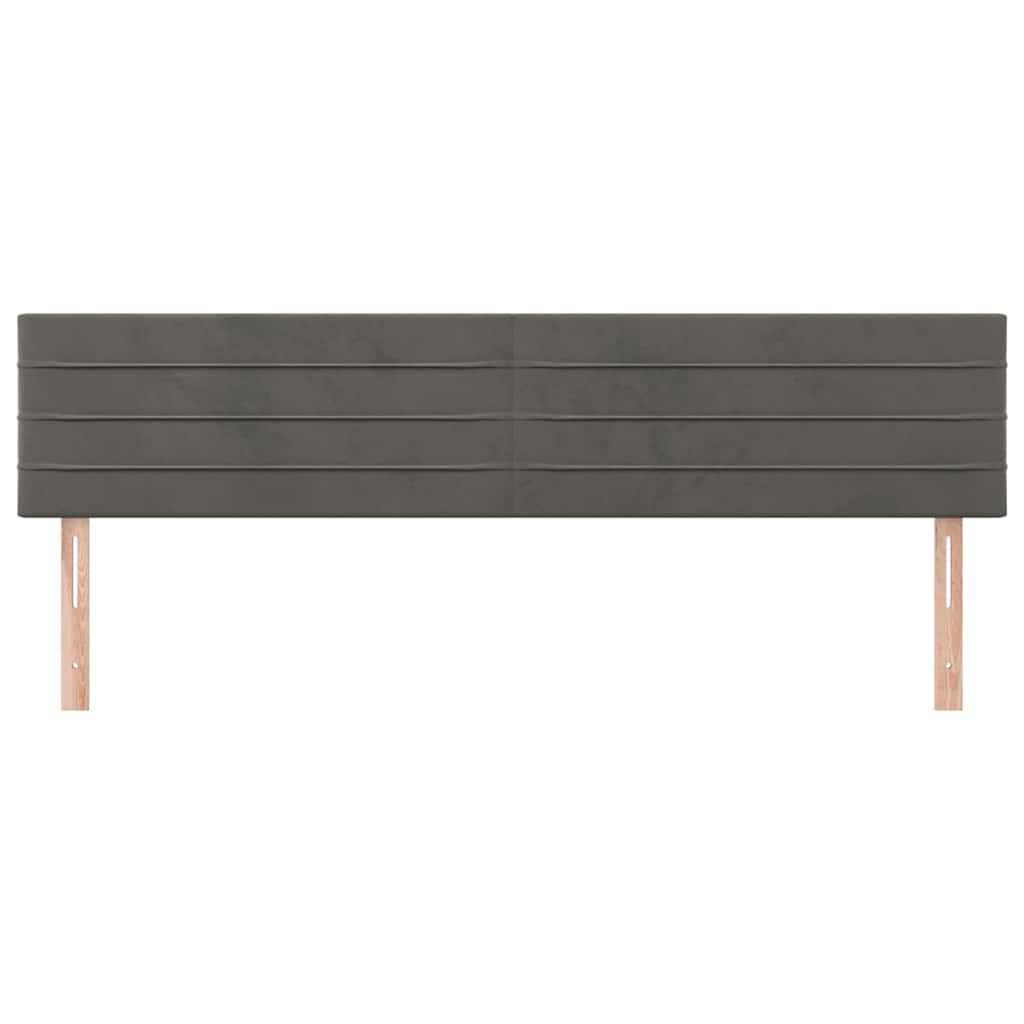 Kopfteile Dunkelgrau 180x5x78/88 cm Samt