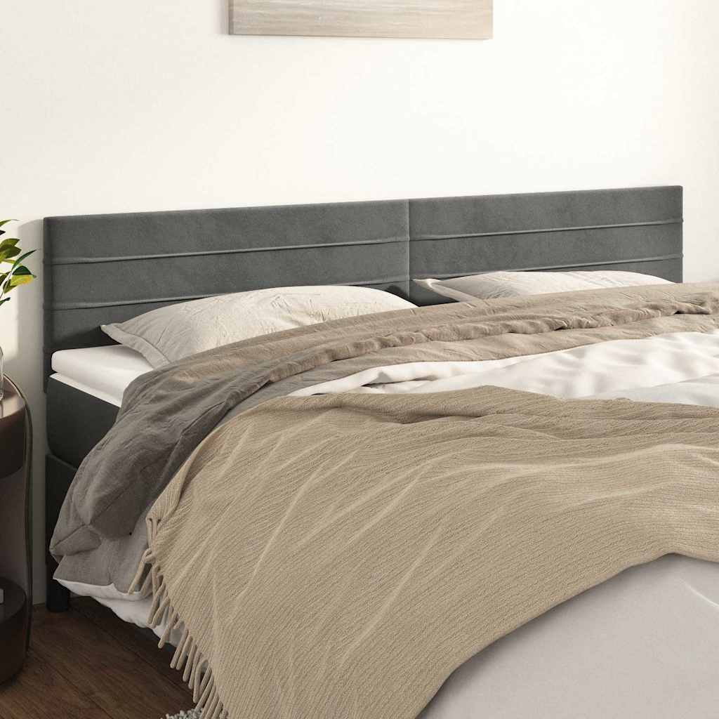 Kopfteile Dunkelgrau 180x5x78/88 cm Samt