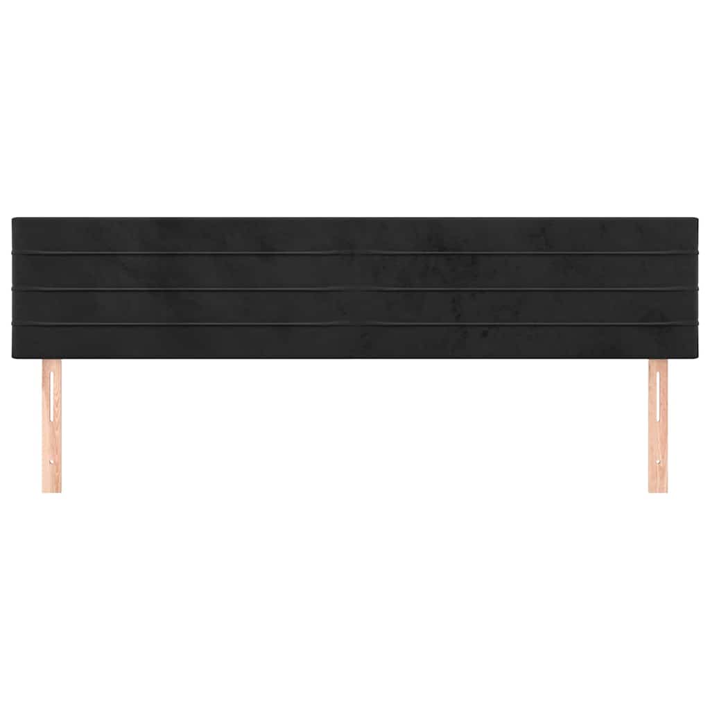 Kopfteile Schwarz 180x5x78/88 cm Samt