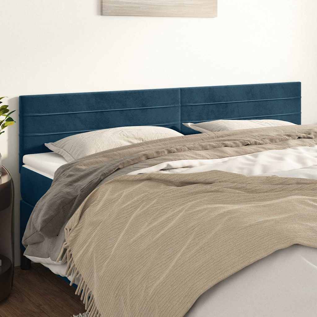 Kopfteile Dunkelblau 180x5x78/88 cm Samt