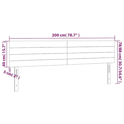 Kopfteile Blau 200x5x78/88 cm Stoff