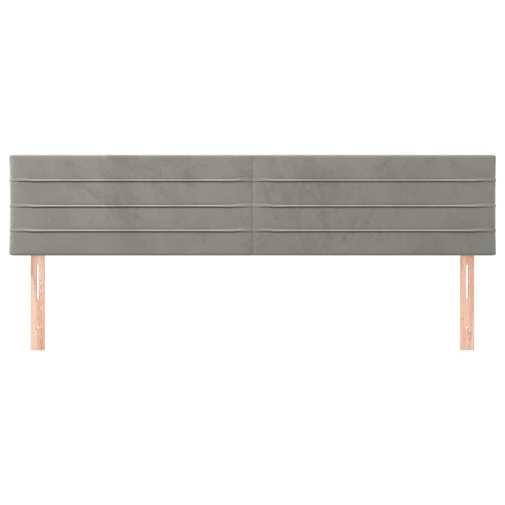 Kopfteile Hellgrau 200x5x78/88 cm Samt