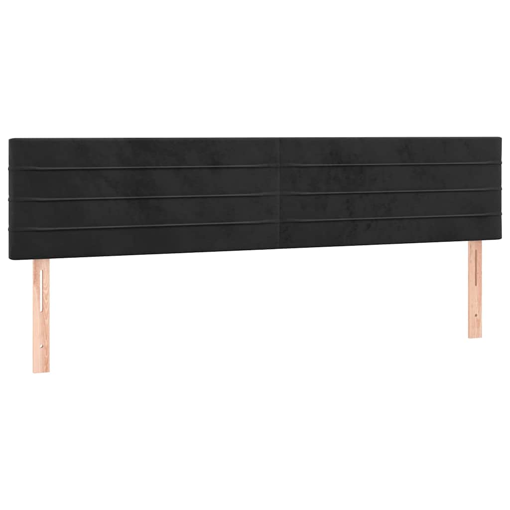 Kopfteile Schwarz 200x5x78/88 cm Samt
