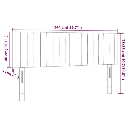 Kopfteile Taupe 144x5x78/88 cm Stoff