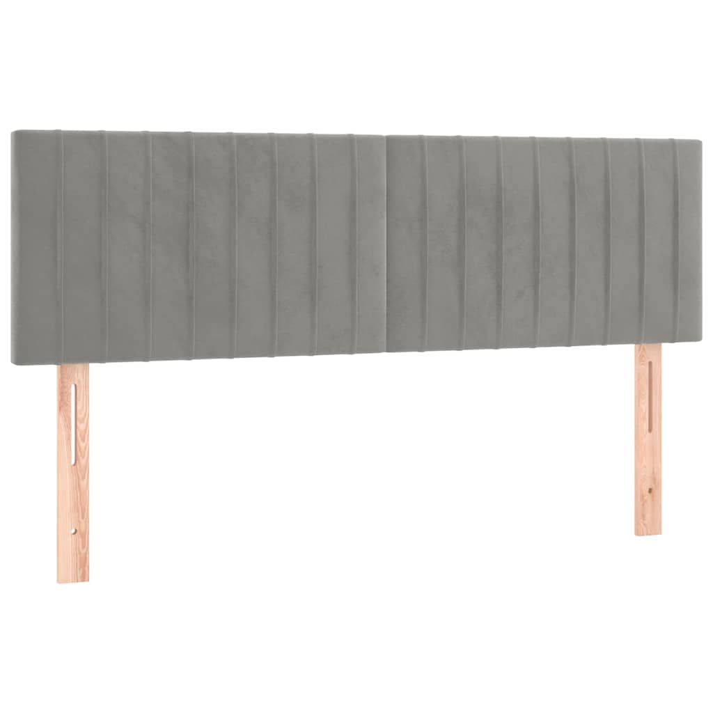Kopfteile Hellgrau 144x5x78/88 cm Samt