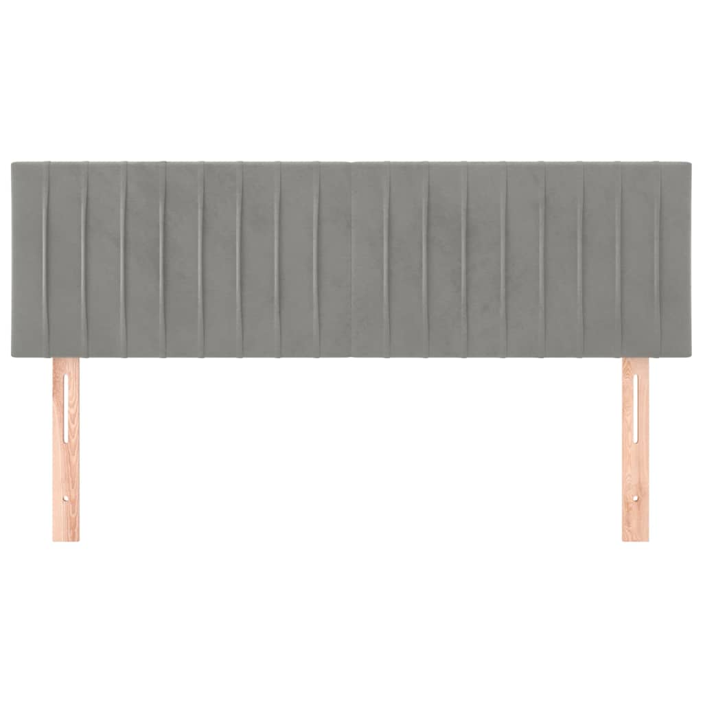 Kopfteile Hellgrau 144x5x78/88 cm Samt