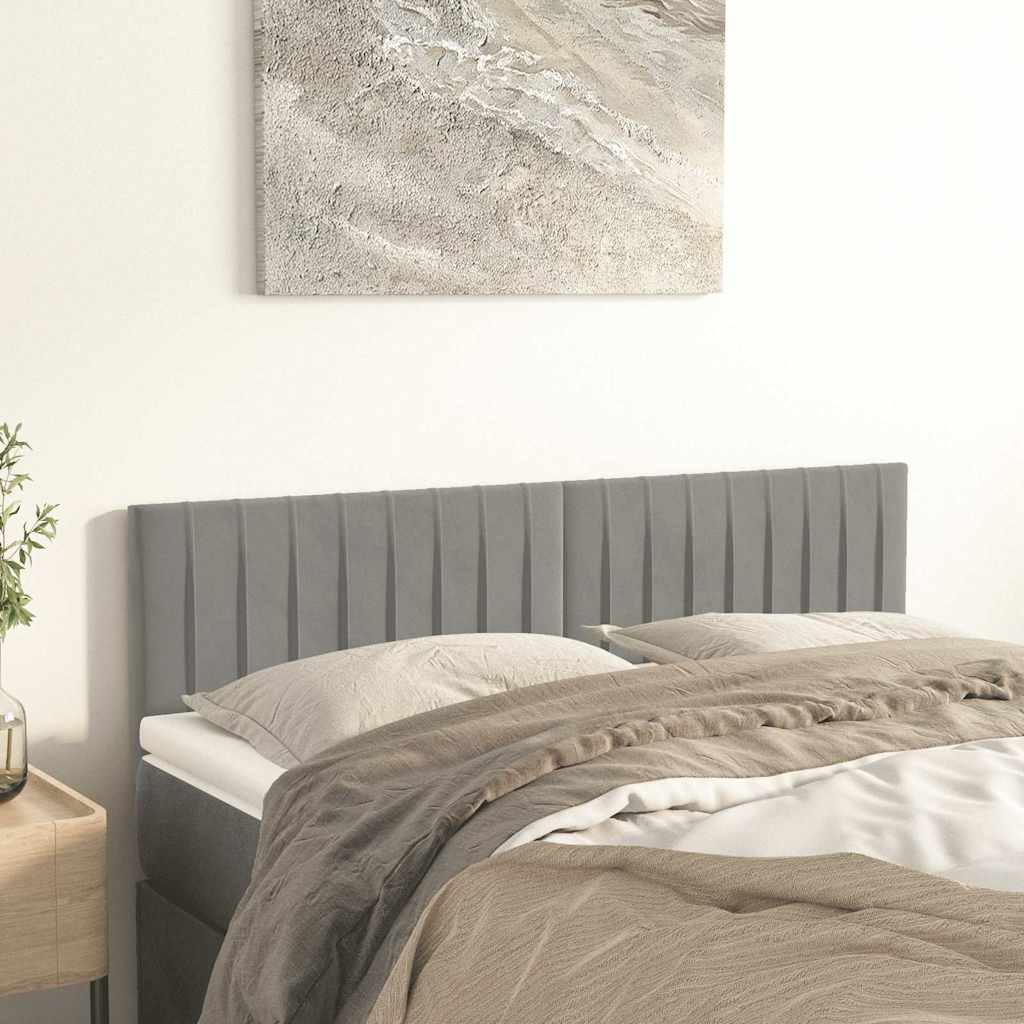 Kopfteile Hellgrau 144x5x78/88 cm Samt