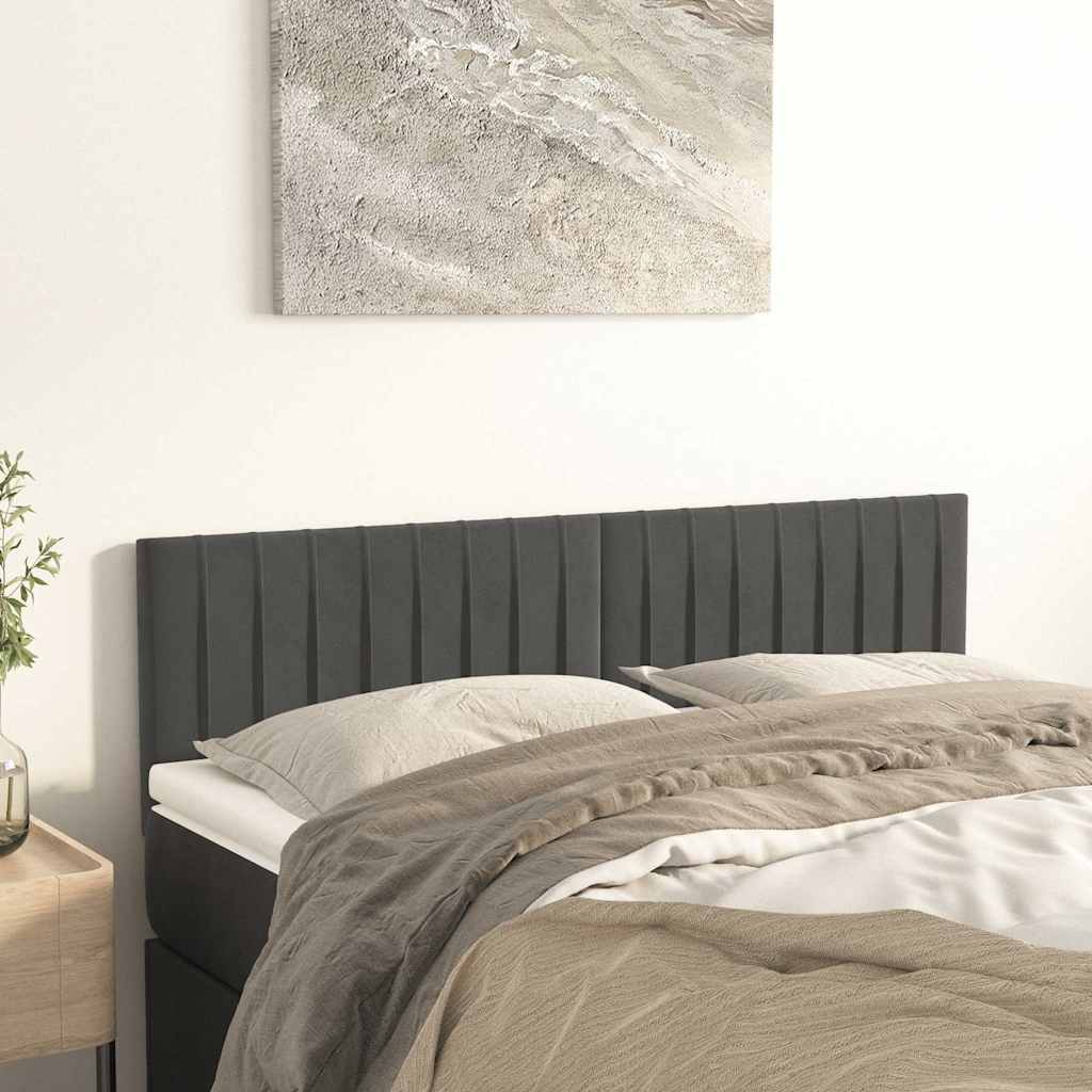 Kopfteile Dunkelgrau 144x5x78/88 cm Samt