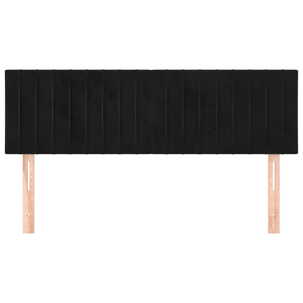Kopfteile Schwarz 144x5x78/88 cm Samt