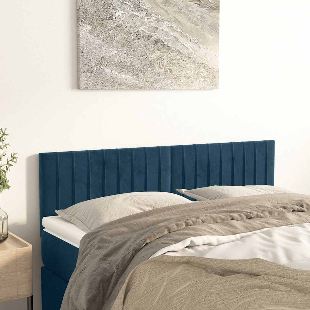Kopfteile Dunkelblau 144x5x78/88 cm Samt