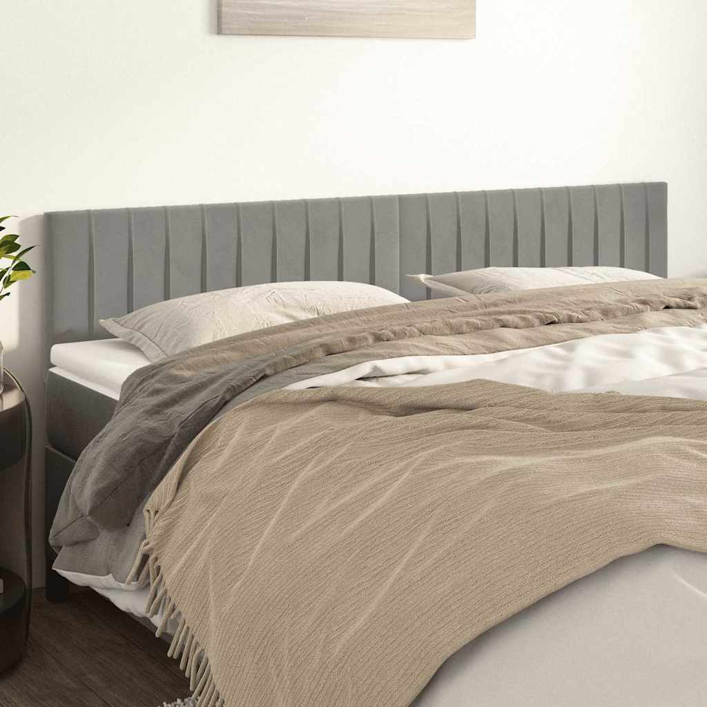 Kopfteile Hellgrau 160x5x78/88 cm Samt