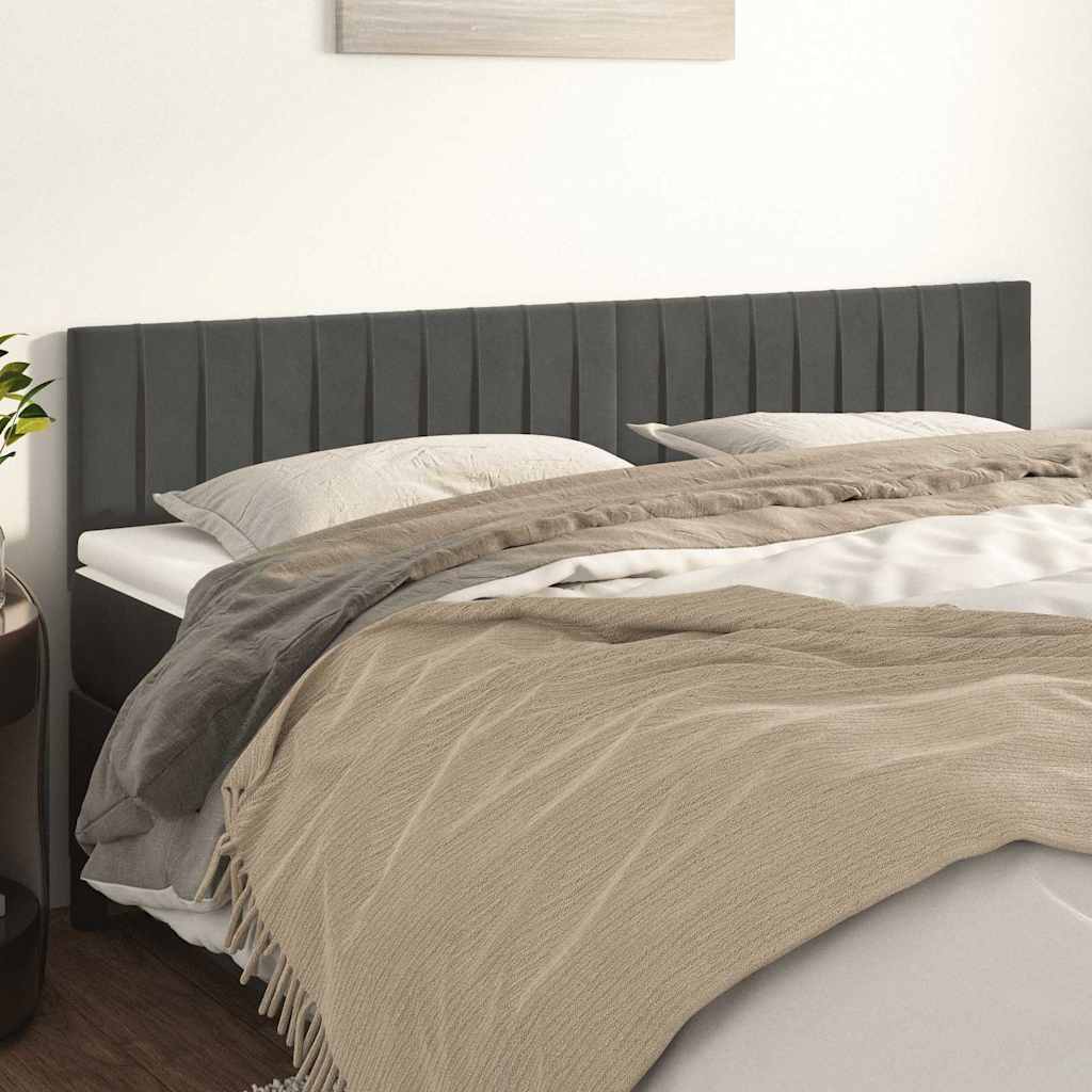 Kopfteile Dunkelgrau 160x5x78/88 cm Samt