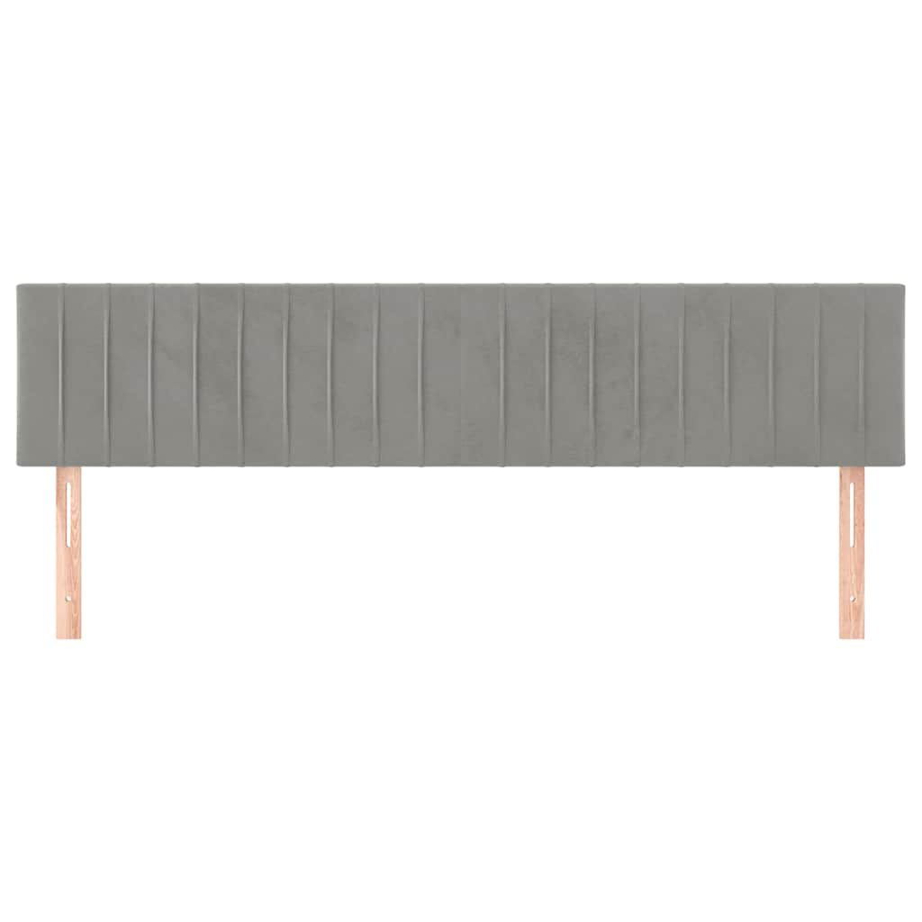 Kopfteile Hellgrau 180x5x78/88 cm Samt