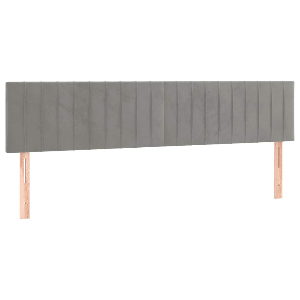 Kopfteile Hellgrau 200x5x78/88 cm Samt