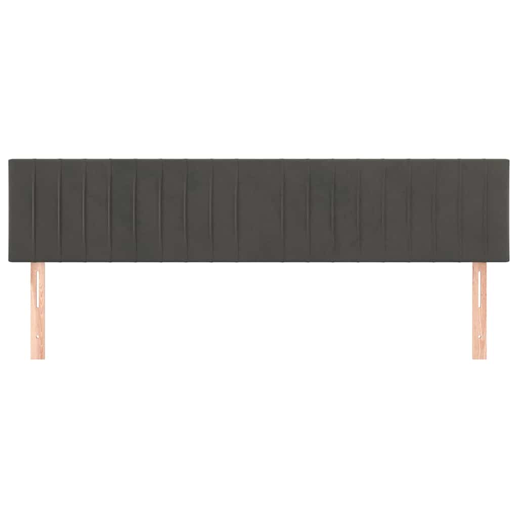 Kopfteile Dunkelgrau 200x5x78/88 cm Samt