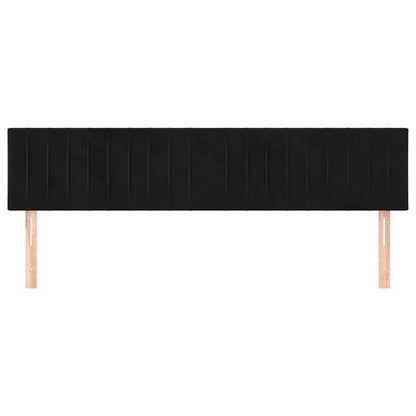 Kopfteile Schwarz 200x5x78/88 cm Samt