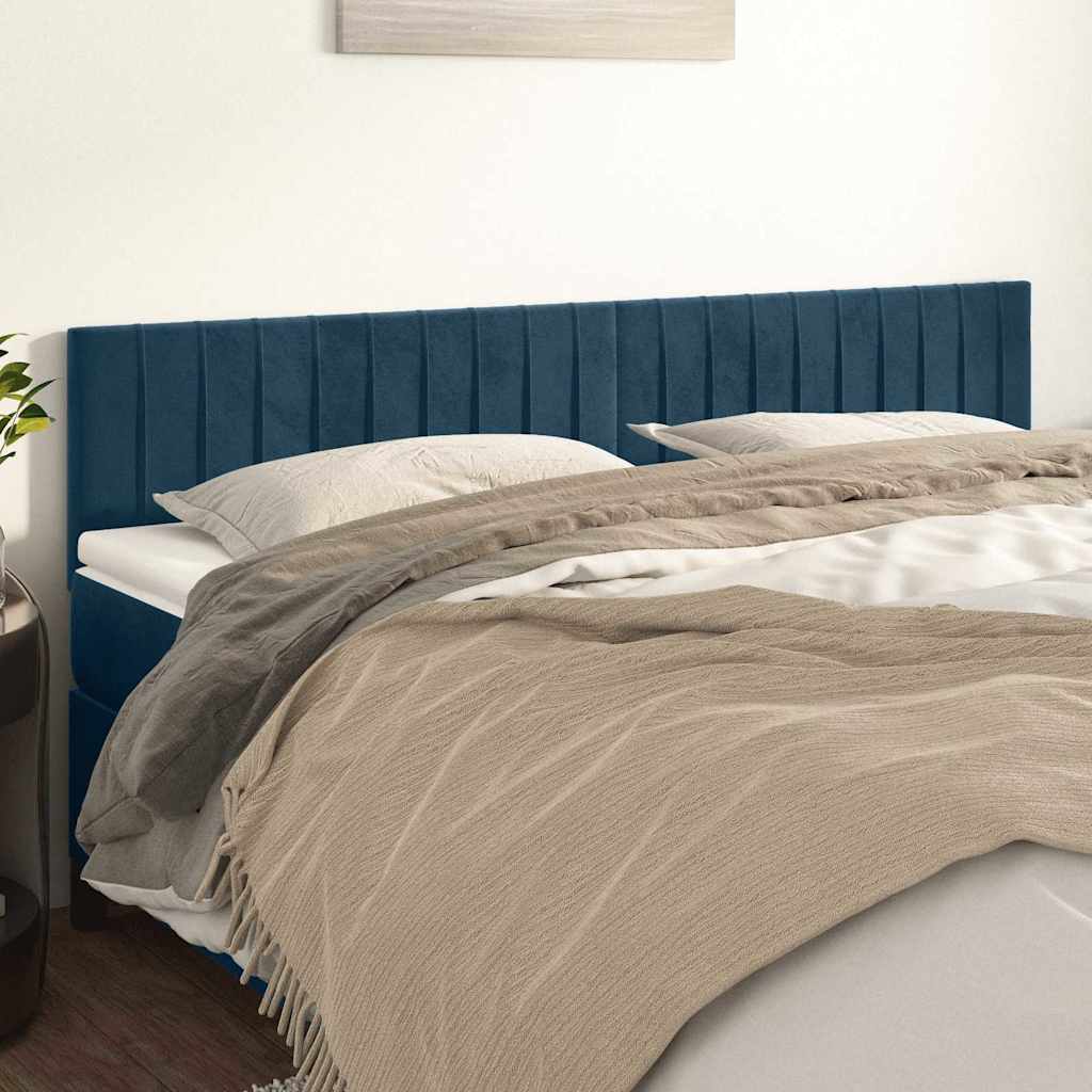 Kopfteile Dunkelblau 200x5x78/88 cm Samt