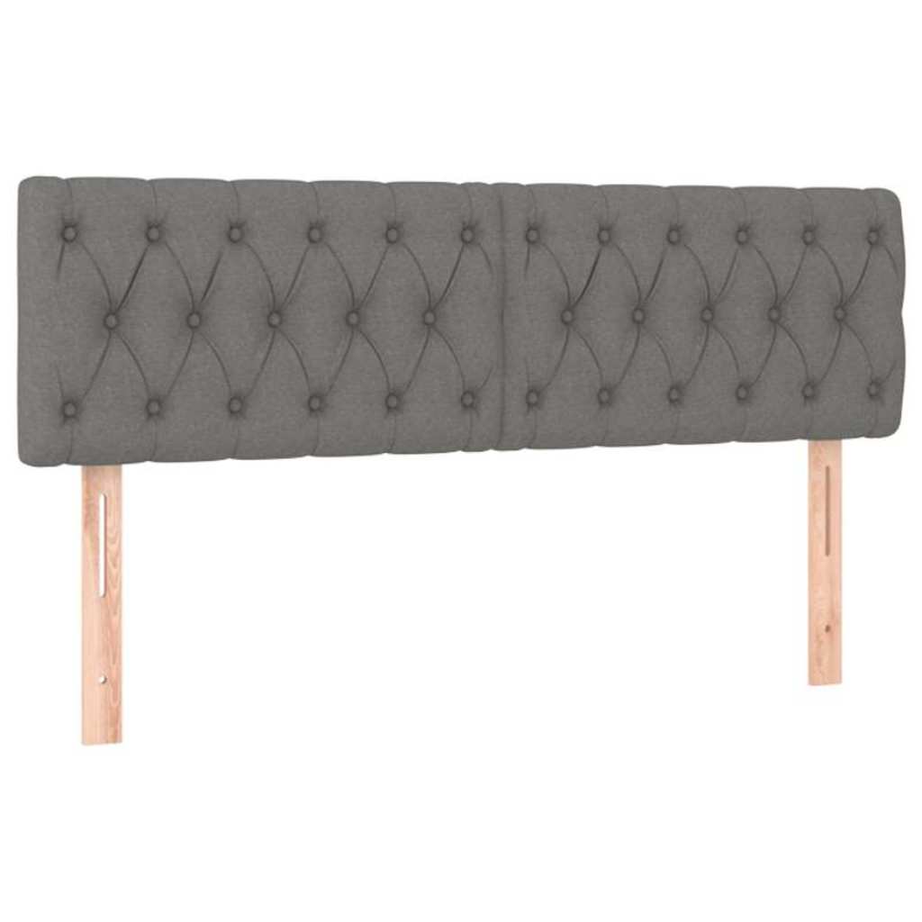 Kopfteile Dunkelgrau 144x7x78/88 cm Stoff