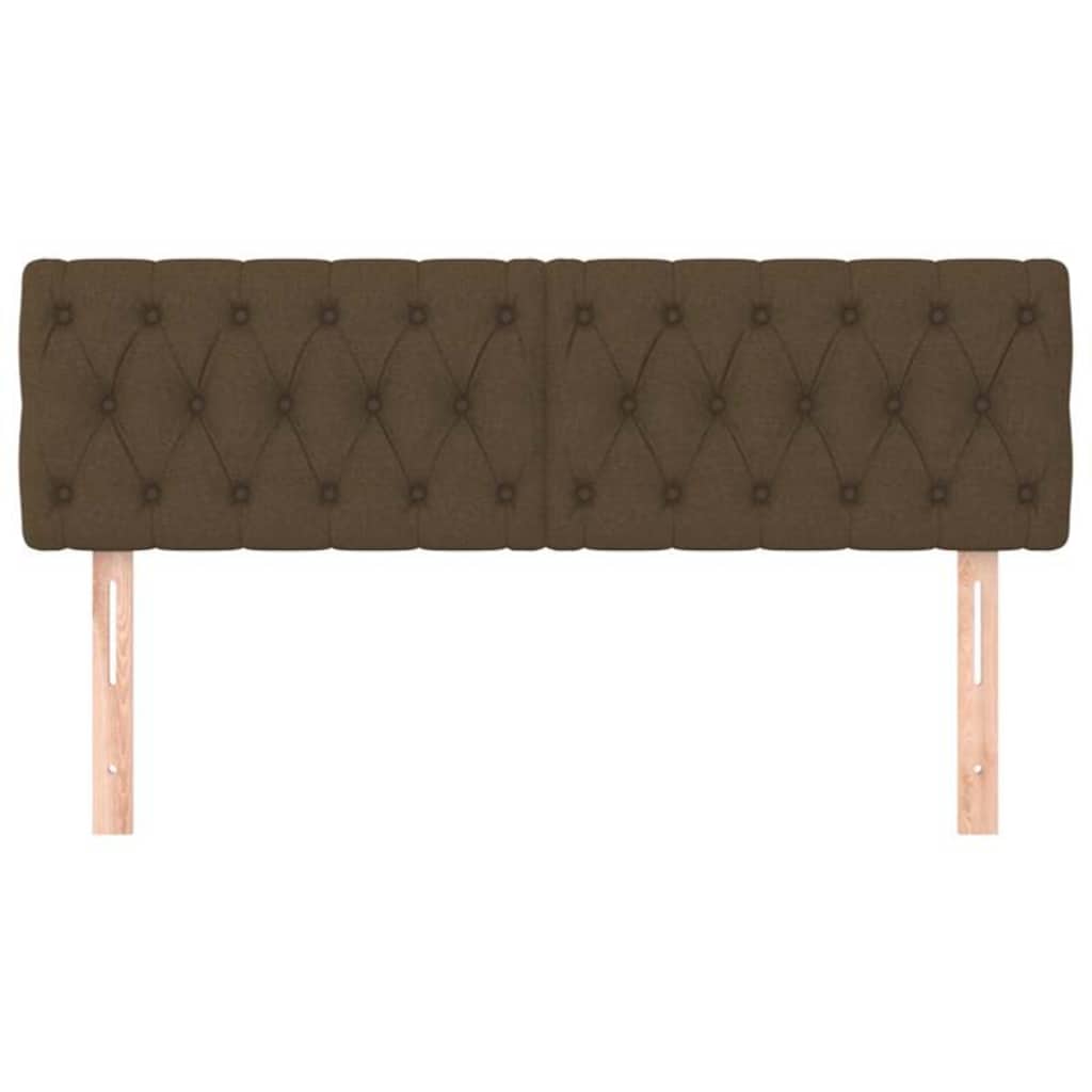 Kopfteile Dunkelbraun 144x7x78/88 cm Stoff