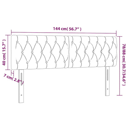 Kopfteile Dunkelbraun 144x7x78/88 cm Stoff