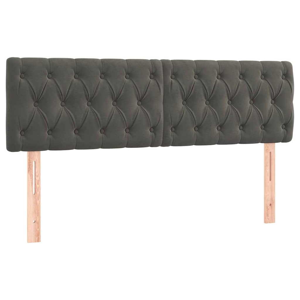 Kopfteile Dunkelgrau 144x7x78/88 cm Samt