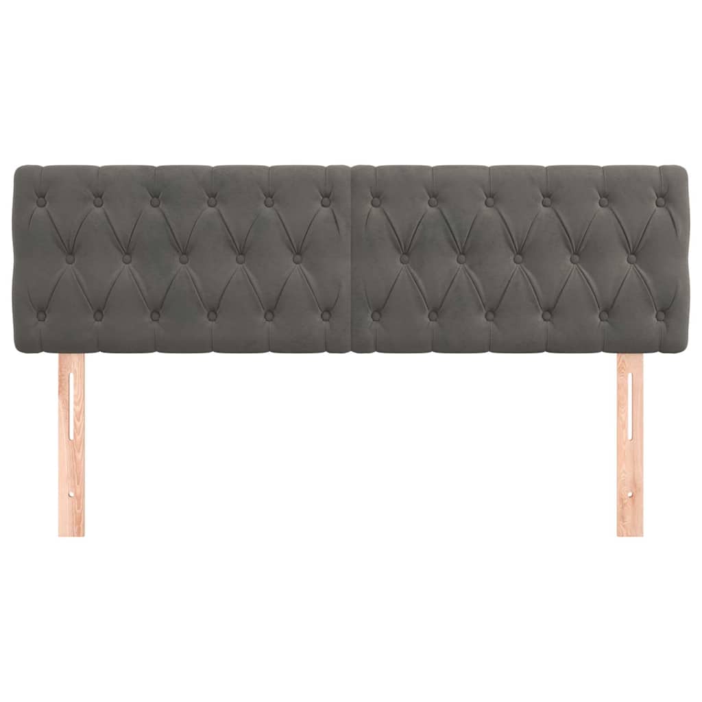 Kopfteile Dunkelgrau 144x7x78/88 cm Samt