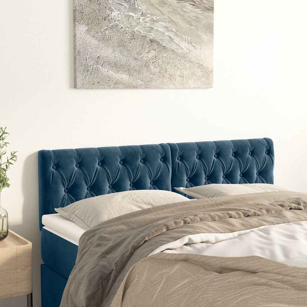 Kopfteile Dunkelblau 144x7x78/88 cm Samt