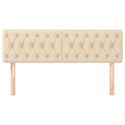 Kopfteile Creme 160x7x78/88 cm Stoff