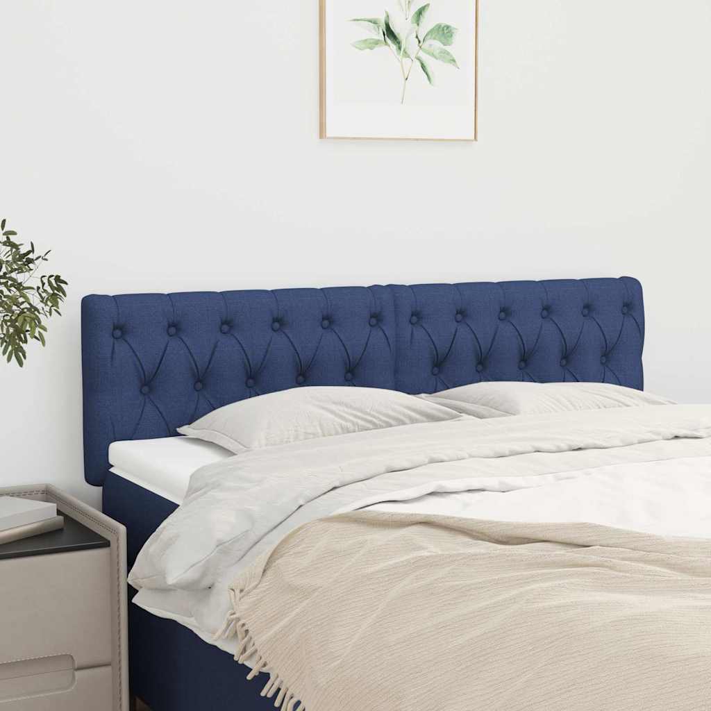 Kopfteile Blau 160x7x78/88 cm Stoff