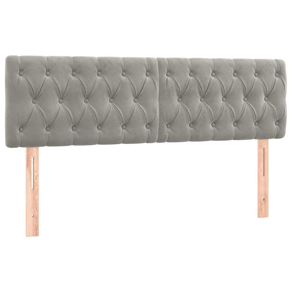 Kopfteile Hellgrau 160x7x78/88 cm Samt