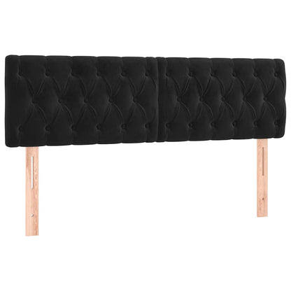 Kopfteile Schwarz 160x7x78/88 cm Samt
