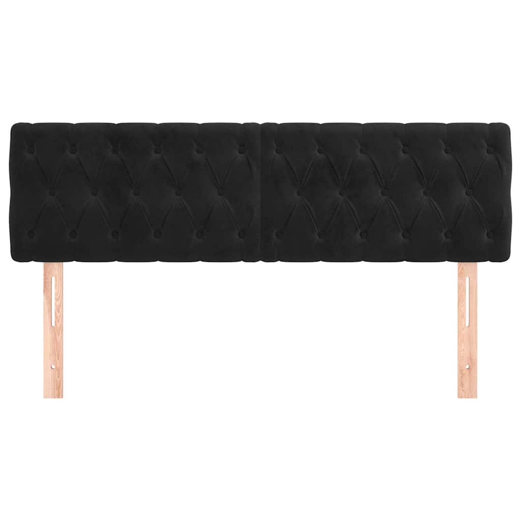 Kopfteile Schwarz 160x7x78/88 cm Samt