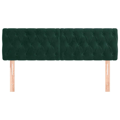 Kopfteile Dunkelgrün 160x7x78/88 cm Samt