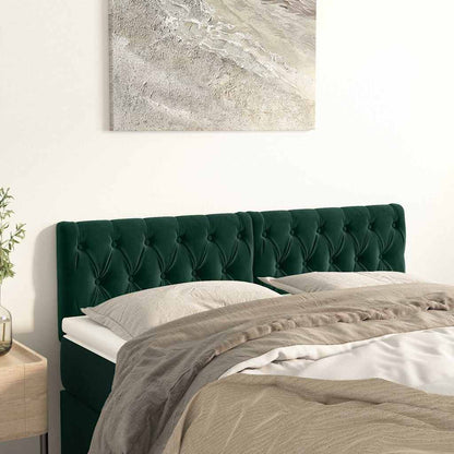 Kopfteile Dunkelgrün 160x7x78/88 cm Samt
