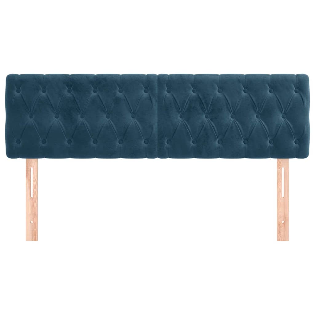 Kopfteile Dunkelblau 160x7x78/88 cm Samt