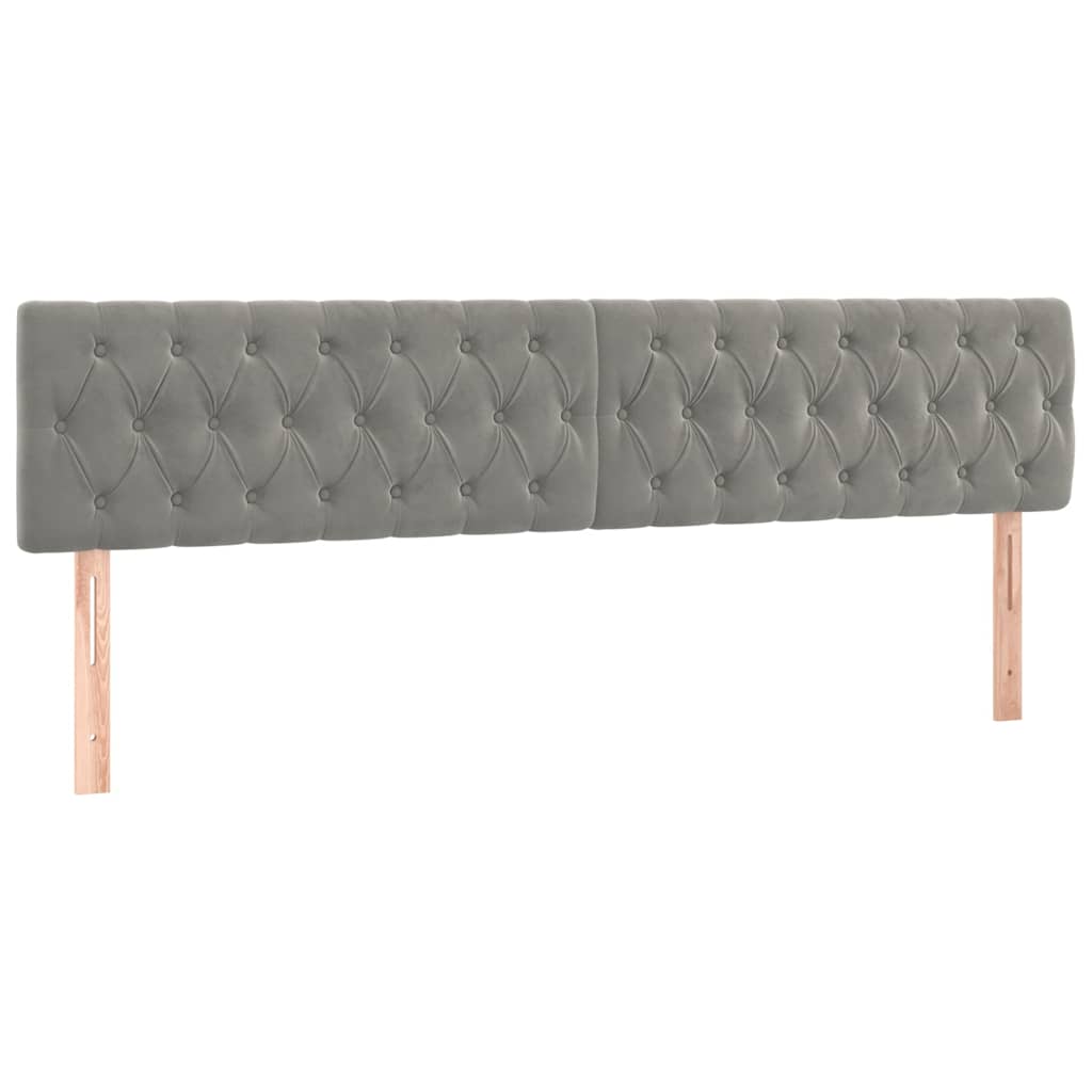 Kopfteile Hellgrau 180x7x78/88 cm Samt