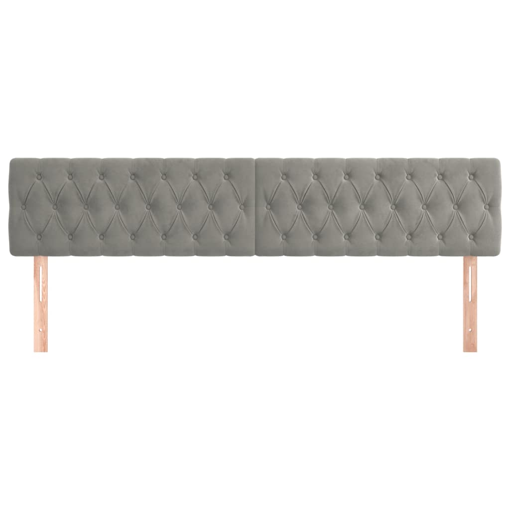 Kopfteile Hellgrau 180x7x78/88 cm Samt