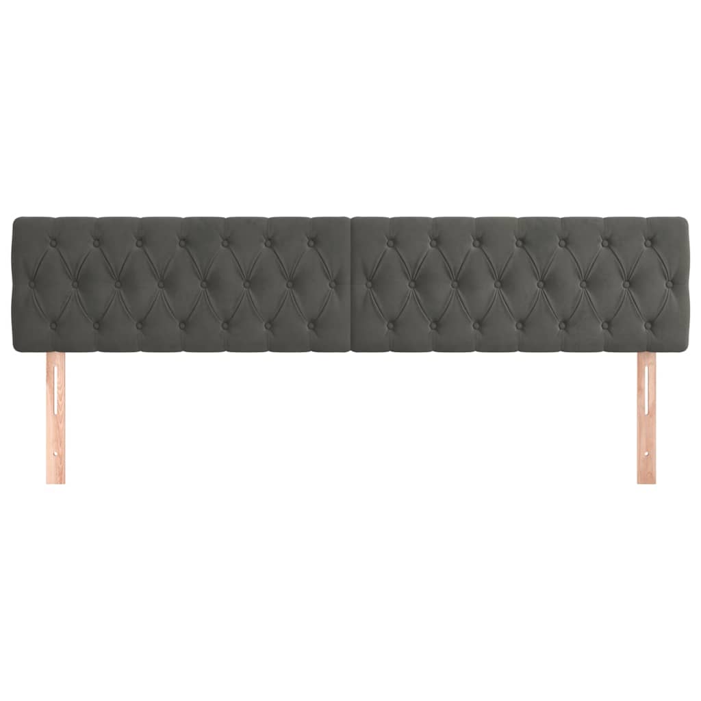 Kopfteile Dunkelgrau 180x7x78/88 cm Samt