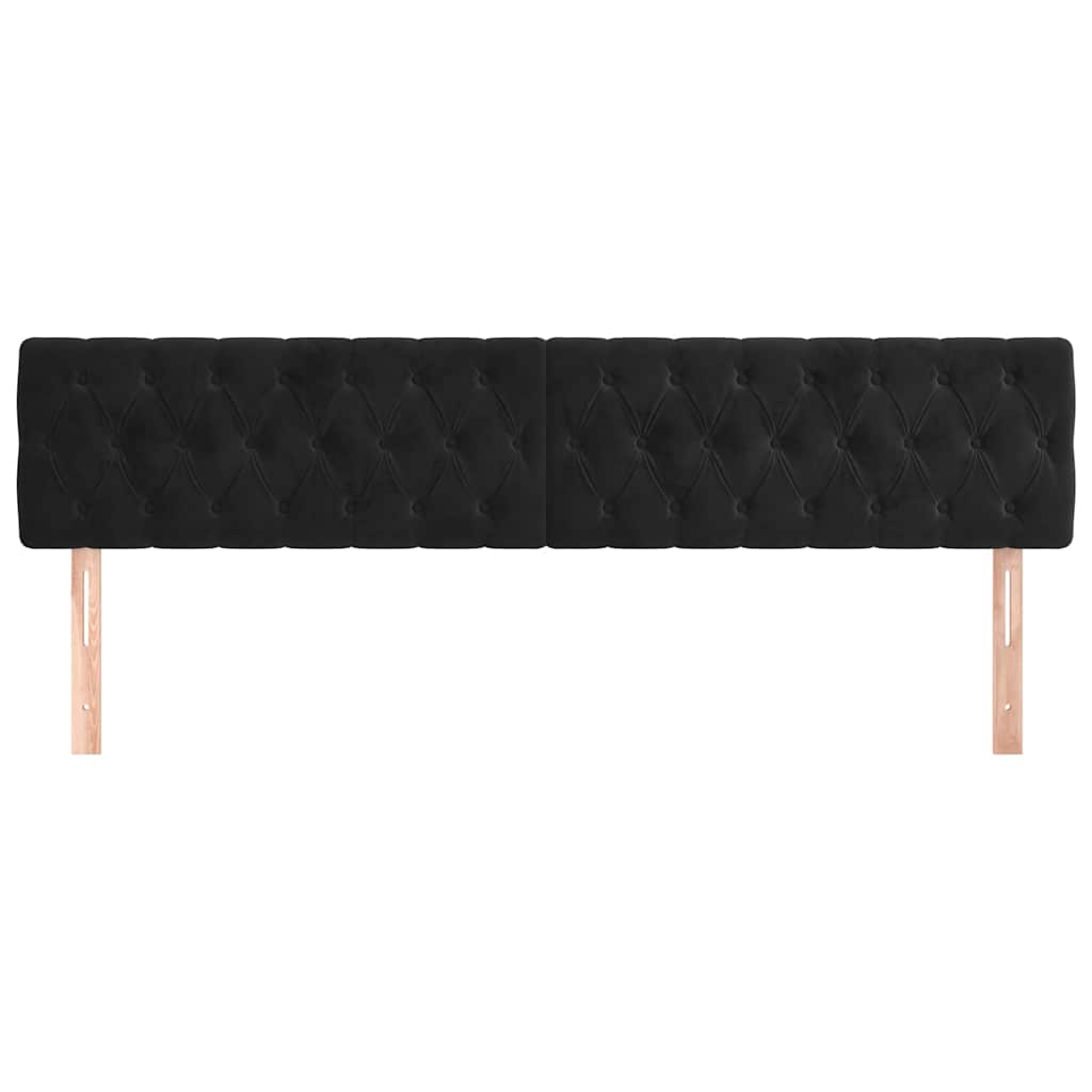 Kopfteile Schwarz 180x7x78/88 cm Samt