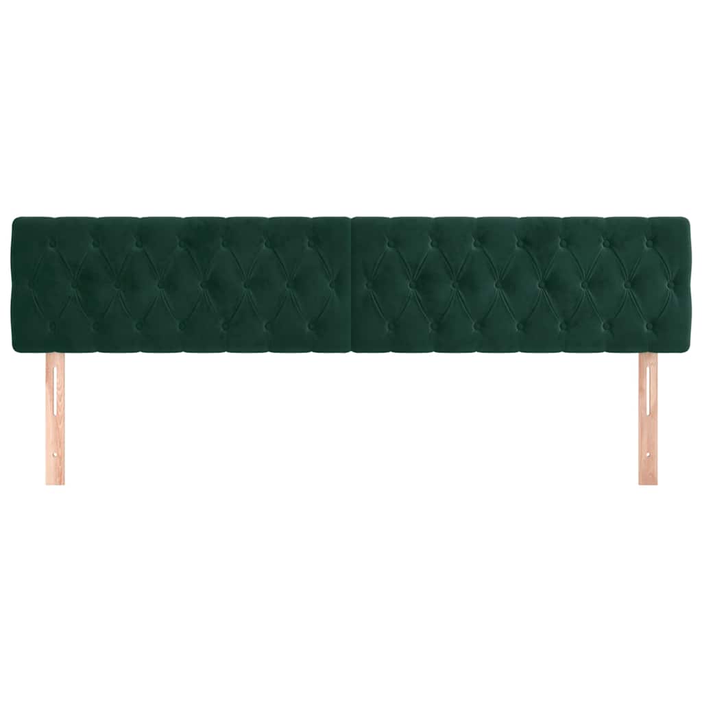 Kopfteile Dunkelgrün 180x7x78/88 cm Samt