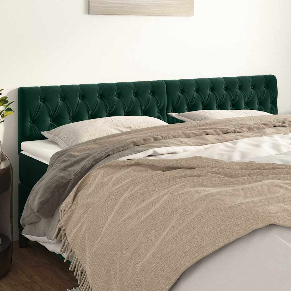 Kopfteile Dunkelgrün 180x7x78/88 cm Samt