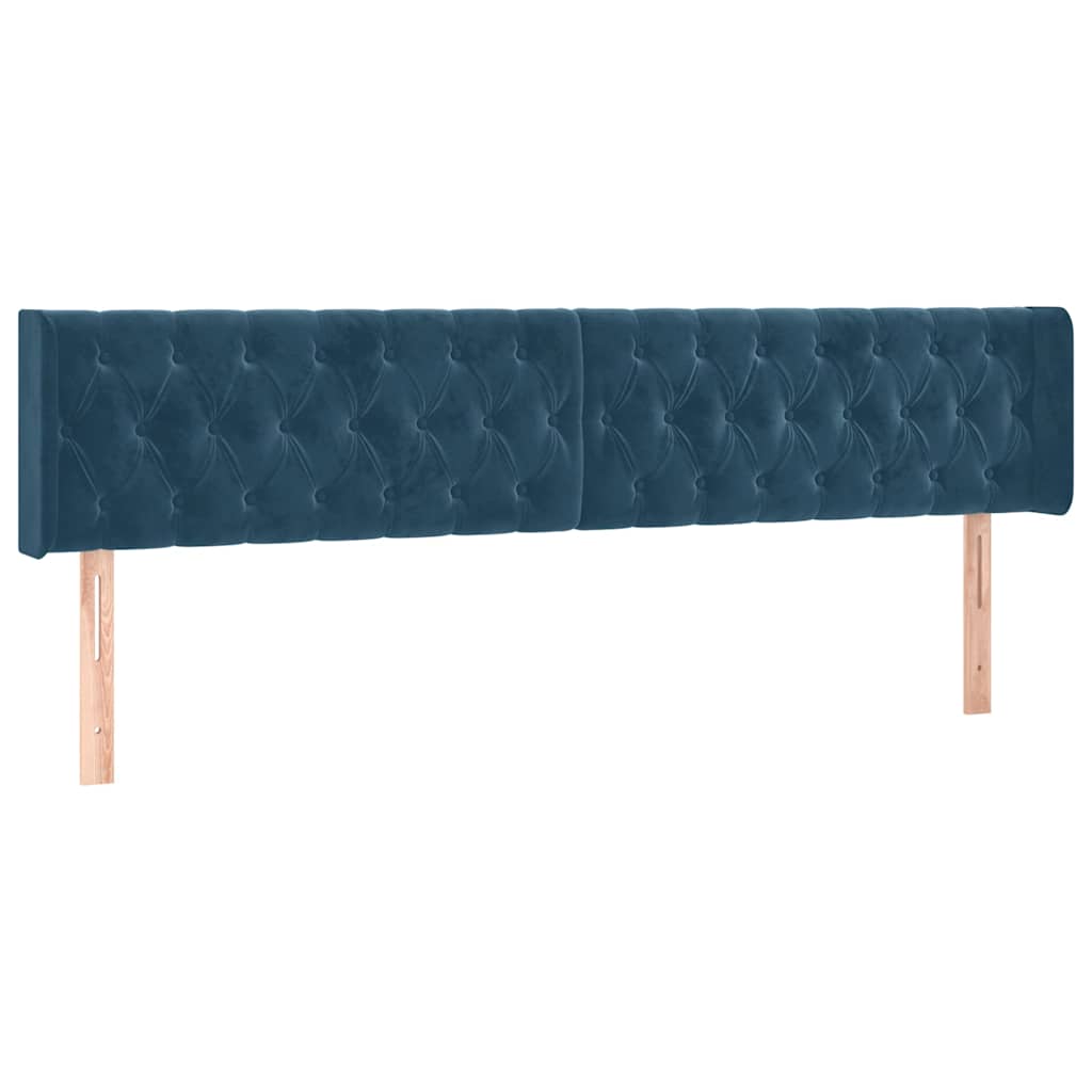 Kopfteile Dunkelblau 180x7x78/88 cm Samt