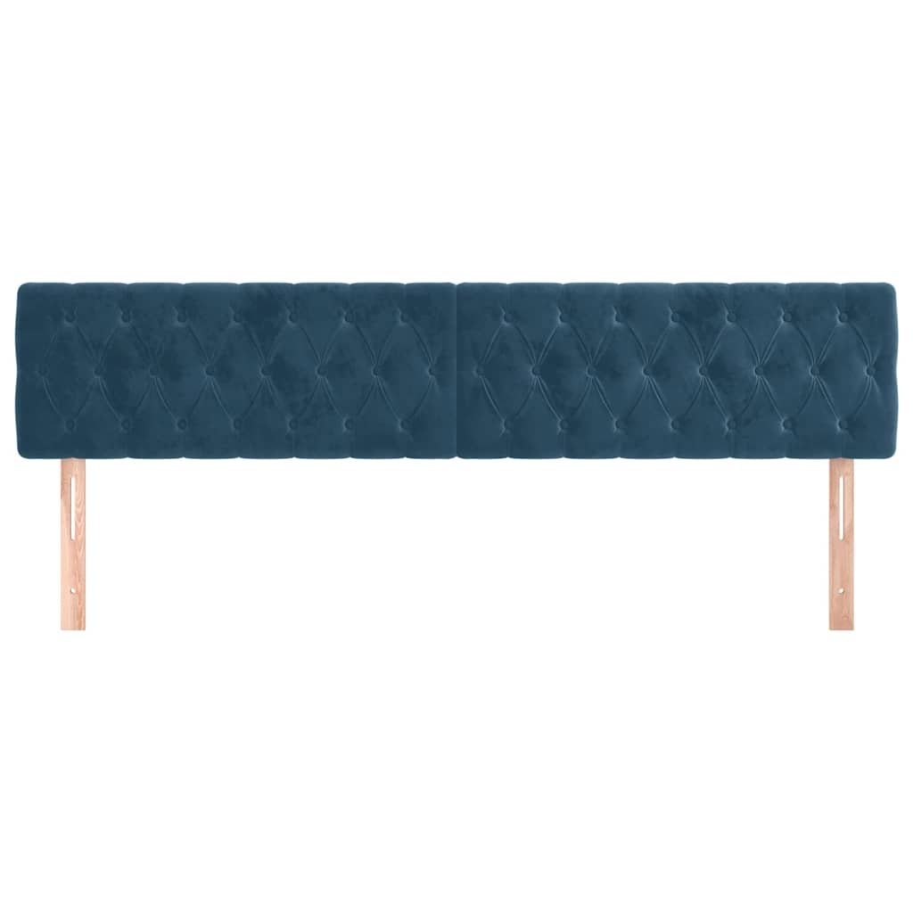 Kopfteile Dunkelblau 180x7x78/88 cm Samt