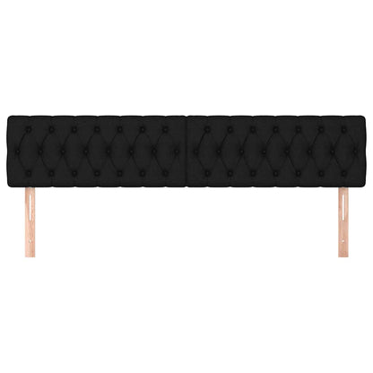 Kopfteile Schwarz 200x7x78/88 cm Stoff