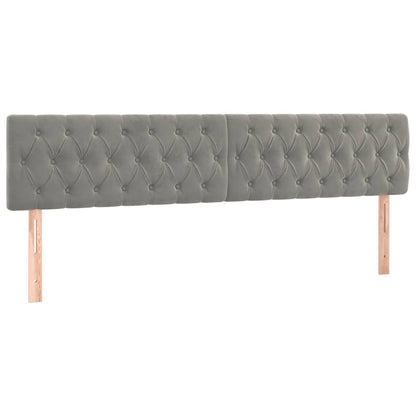 Kopfteile Hellgrau 200x7x78/88 cm Samt