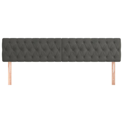 Kopfteile Dunkelgrau 200x7x78/88 cm Samt